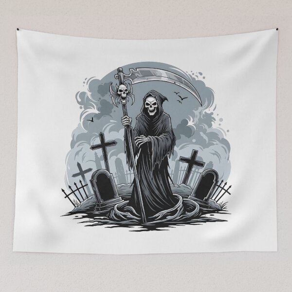 Item preview, The Gravekeeper of Shadows – Dark Reaper Art designed and sold by Fadi Alyaldani.