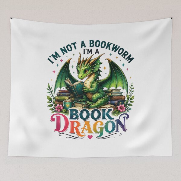 Item preview, I'm Not a Bookworm, I'm a Book Dragon – Fantasy Reader designed and sold by CleanDecor.