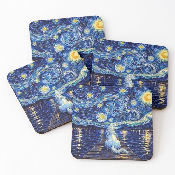 Item preview, Funny Unicorn Starry Night Painting Bridge Star Boys Girls Kids designed and sold by FurryHavenPH.