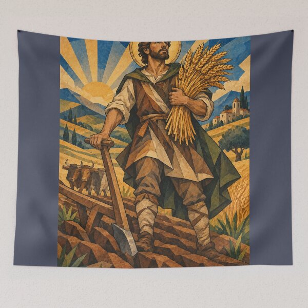 Item preview, Saint Isidore the Farmer - Epic Sacred Art designed and sold by Iknu art.