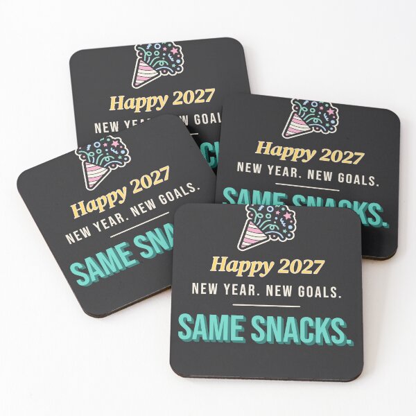 Item preview, Happy 2027 New Year Goals Same Snacks Funny Resolution Humor designed and sold by SickDesign.