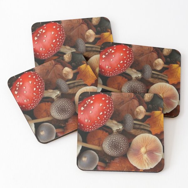 Item preview, Forest Mushrooms & Autumn Leaves — Red Fly Agaric & Cottagecore Nature Art designed and sold by LYAN-STORE.