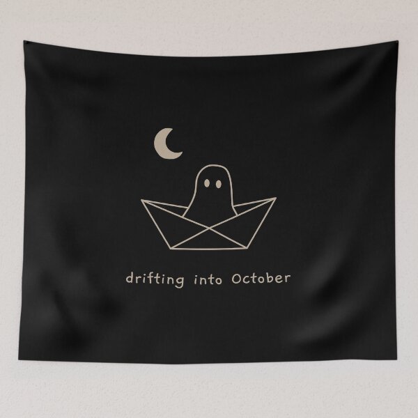 Item preview, Drifting Into October - Minimal Cute Halloween Ghost designed and sold by dailycassim.