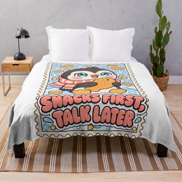 Item preview, Snacks First talk later Illustration designed and sold by WhimsyPeachCo.
