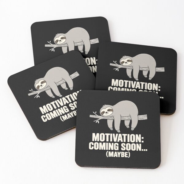 Item preview, Motivation Coming Soon Maybe – Funny Lazy Sloth Demotivational Quote designed and sold by Pixel_Phantom_.