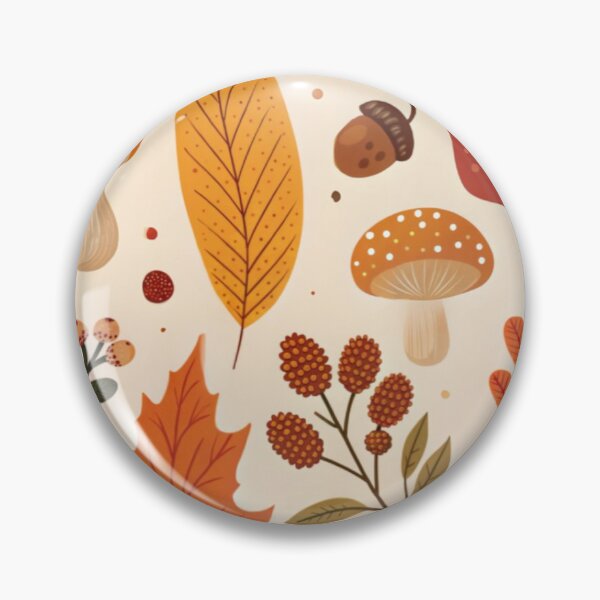 Item preview, Cozy Autumn Harvest Seamless Pattern — Cute Mushrooms, Leaves & Pumpkin Art designed and sold by LYAN-STORE.