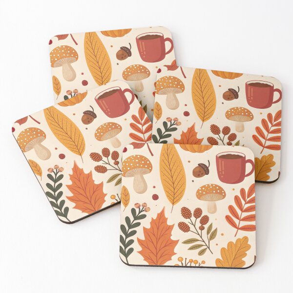Item preview, Cozy Autumn Harvest Seamless Pattern — Cute Mushrooms, Leaves & Pumpkin Art designed and sold by LYAN-STORE.