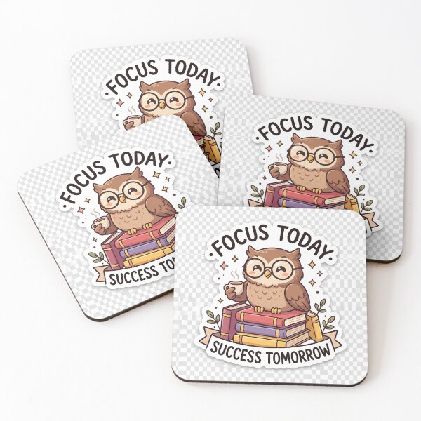 Item preview, : Focus Today Success Tomorrow Cute Study Owl Sticker designed and sold by GenZStickerHub1.