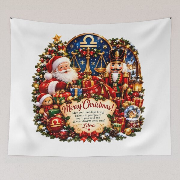 Item preview, Libra Zodiac Santa Nutcracker Merry Christmas designed and sold by Zodiac Celestial Art.