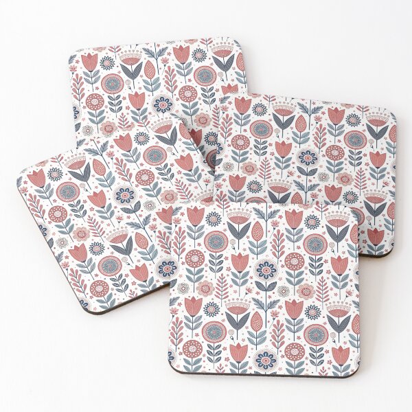 Item preview, Nordic Valentine Folk Flowers | Scandinavian Romantic Design designed and sold by Shuga-Design.