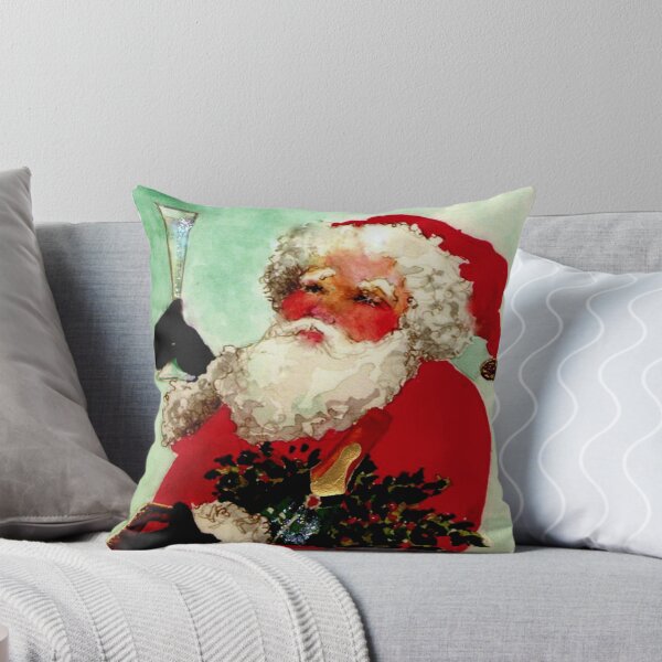Item preview, Santa and Champagne, original watercolor by Kim Attwooll designed and sold by aswoa.