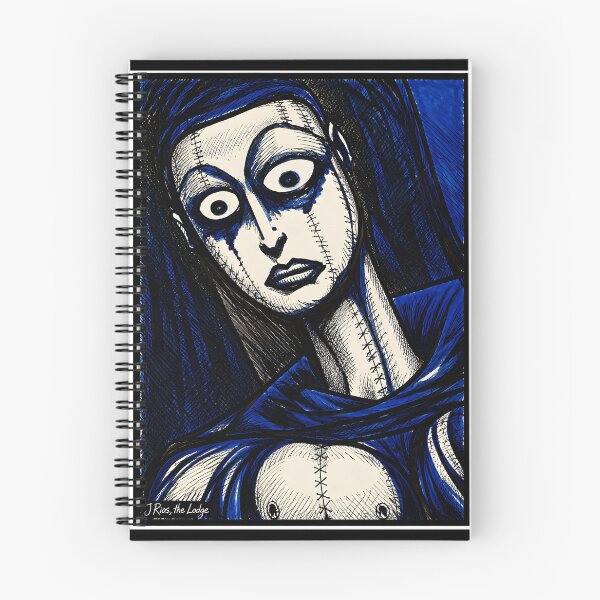 Item preview, Gothic Stitchwork Portrait in Blue and Black Ink designed and sold by elijbclaude.