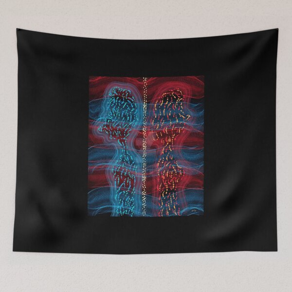 Item preview, Abstract Digital Human Figures with Neon Data Lines designed and sold by elijbclaude.