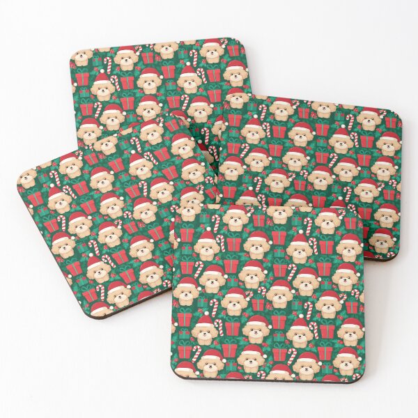 Item preview, Cute Christmas Dog Santa Hat Holiday Pattern designed and sold by NicolasGlowArt.