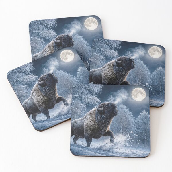 Item preview, Majestic Buffalo Under the Moon designed and sold by Stephanie Laird.