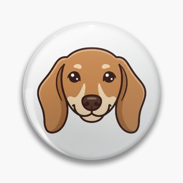 Item preview, Cute Dachshund Head Simple 2D Cartoon Style designed and sold by CraftyUniverse.