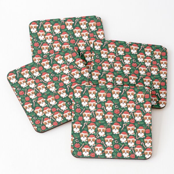 Item preview, Cute Corgi Christmas Pattern Santa Hat Dog Holiday designed and sold by NicolasGlowArt.