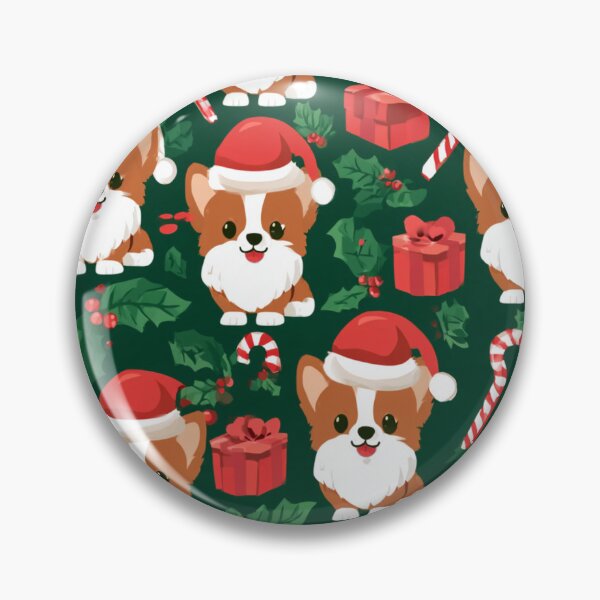 Item preview, Cute Corgi Christmas Pattern Santa Hat Dog Holiday designed and sold by NicolasGlowArt.