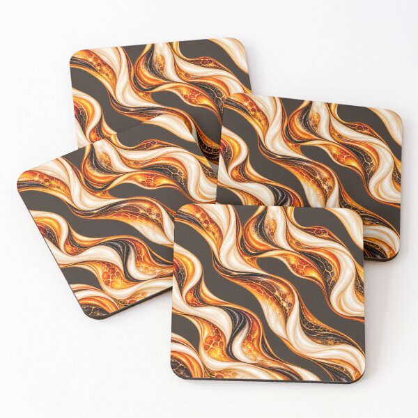 Item preview, Amber Flame Waves – Modern Marble Pattern designed and sold by annenambiro.