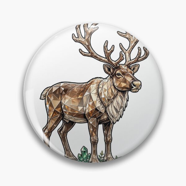 Artikelvorschau, Rentier-Kristallaufkleber – Braun-Beige Tundra, ohne Rand entworfen und verkauft von Crystal Critters .