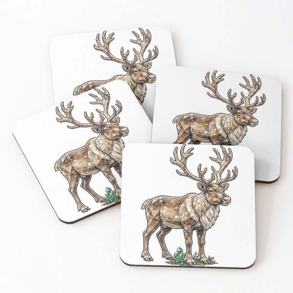 Item preview, Reindeer Crystal Sticker - Brown Beige Tundra No Border designed and sold by Crystal Critters .
