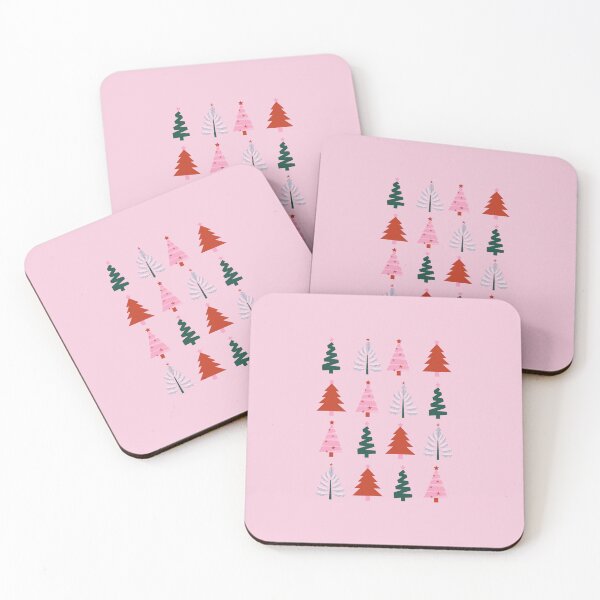 Item preview, Retro Christmas Trees Pattern | Pink & Green Festive Design designed and sold by Magic Love Art Print.