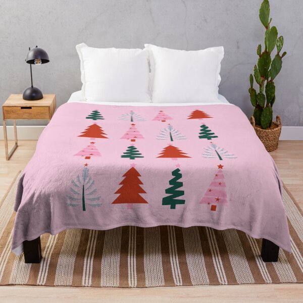 Item preview, Retro Christmas Trees Pattern | Pink & Green Festive Design designed and sold by Magic Love Art Print.