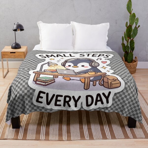 Item preview, Small Steps Every Day Cute Study Penguin Sticker designed and sold by GenZStickerHub1.