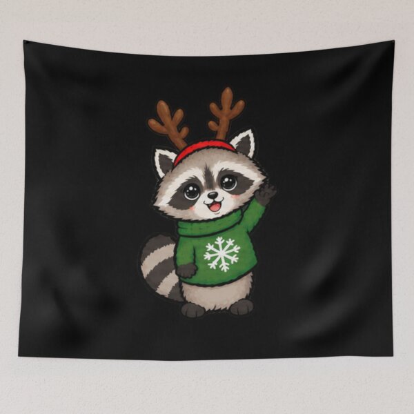 Item preview, Christmas raccoon designed and sold by Konvero.