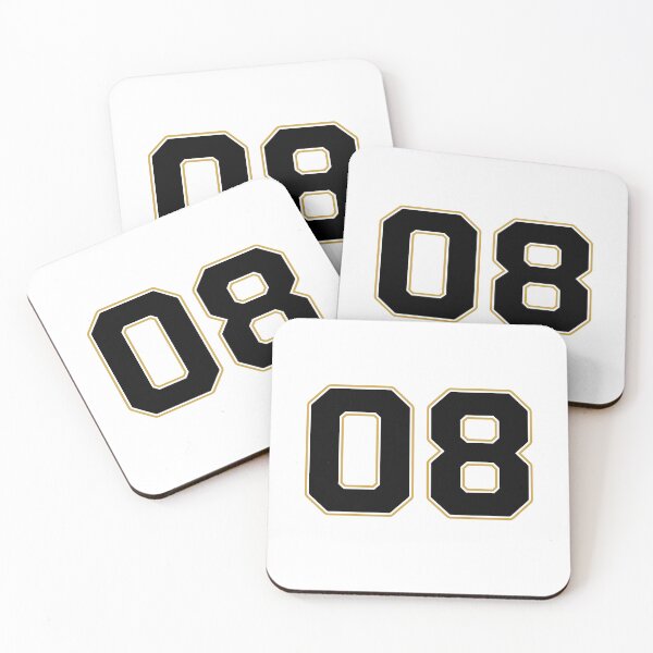 Item preview, 08 | Jersey Number 08 | Shirt Number 08 (Black / Gold) designed and sold by STUDIO-72.