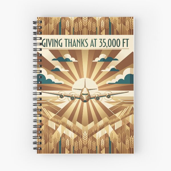 Item preview, Giving Thanks at 35,000 FT - Art Deco Airliner over Wheat Fields designed and sold by EMaviation_.
