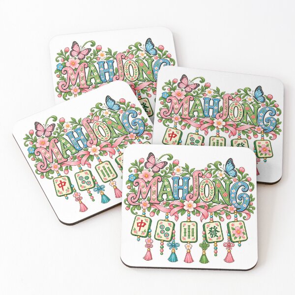 Item preview, Mahjong Floral Butterfly Lucky Tiles designed and sold by DesignArtist.ia.