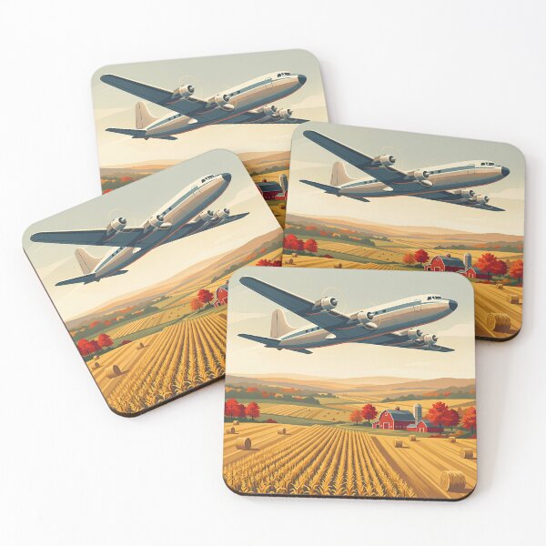 Item preview, Fly Home for the Harvest - 1950s Airliner over Autumn Farmland designed and sold by EMaviation_.