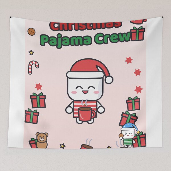 Item preview, Christmas Pajama Crew - Cute Marshmallow Pip in Matching Family Pajamas designed and sold by BiMood.