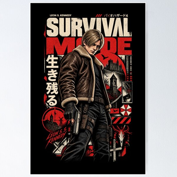 Item preview, Leon Kennedy grunge poster designed and sold by Imprearte.