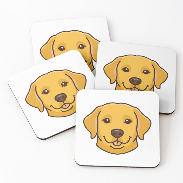 Item preview, Happy Golden Retriever Head Simple 2D Cartoon Style designed and sold by CraftyUniverse.