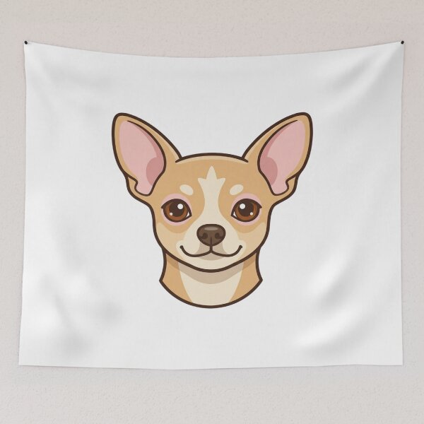 Item preview, Cute Chihuahua Head Simple 2D Cartoon Style designed and sold by CraftyUniverse.