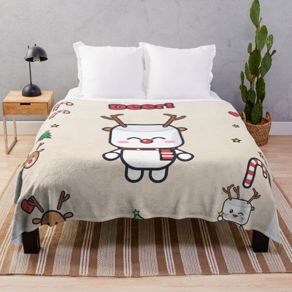 Item preview, Oh Deer - Funny Christmas Marshmallow Pip with Reindeer Antlers and Red Nose designed and sold by BiMood.