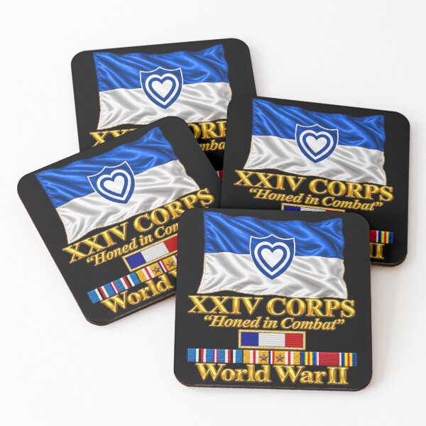 Item preview, Army - XXIV Corps Flag - Waving - Ribbons - World War II - 3D - Transparent designed and sold by Military Insignia Products.