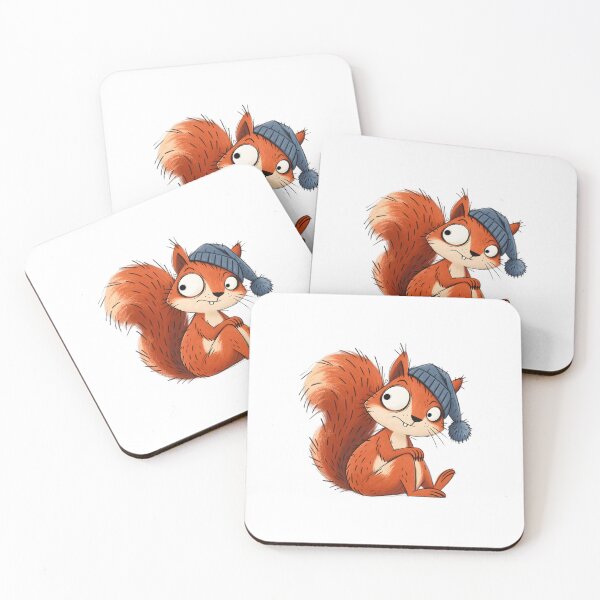 Item preview, Red Squirrel in a Pompom Winter Cap designed and sold by The-Art-of-D.