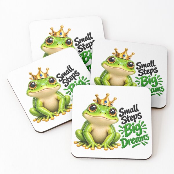 Item preview, Cute Crown Frog – Small Steps Big Dreams designed and sold by Vayro cartoons.