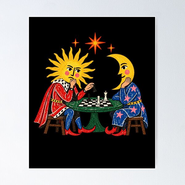 Item preview, Sun and Moon Chess Match Celestial Folklore designed and sold by Remontadarnia.
