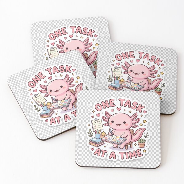 Item preview, One Task At A Time Cute Planner Axolotl Sticker designed and sold by GenZStickerHub1.