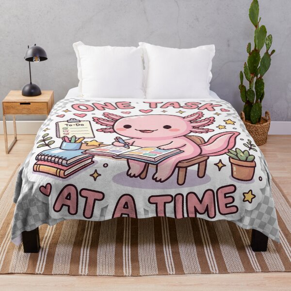 Item preview, One Task At A Time Cute Planner Axolotl Sticker designed and sold by GenZStickerHub1.