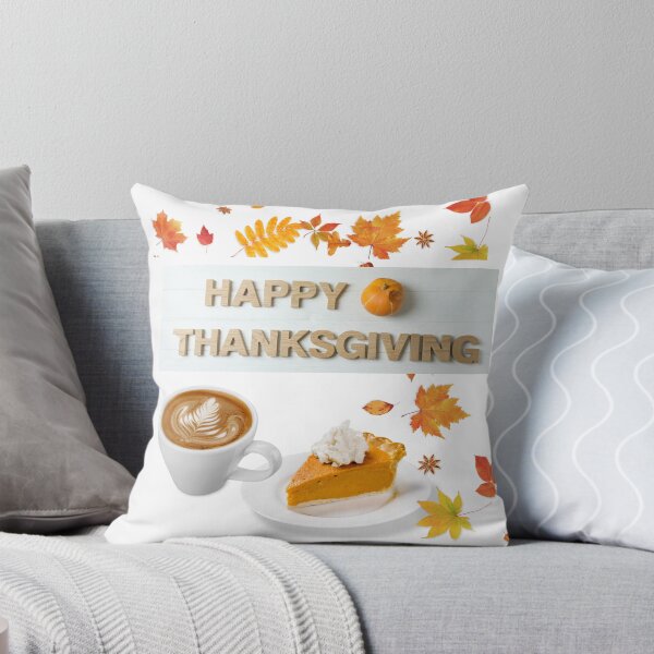 Item preview, Happy Thanksgiving – Autumn Leaves, Pumpkin Pie & Pumpkin Spice Latte designed and sold by TinyVibeStudio.