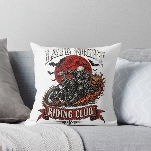 Item preview, Late Night Riding Club - Skeleton Biker Halloween designed and sold by Daily-Drip-Tees.
