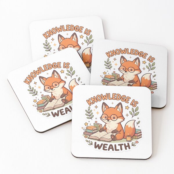 Item preview, Knowledge Is Wealth Cute Reading Fox Sticker designed and sold by GenZStickerHub1.