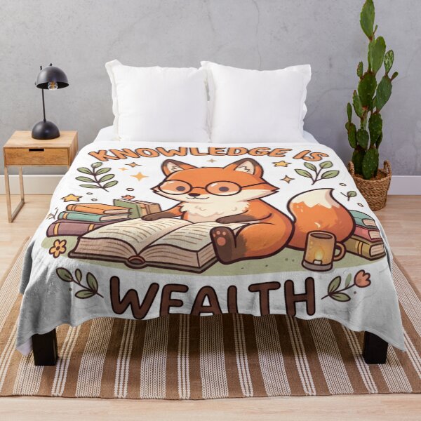 Item preview, Knowledge Is Wealth Cute Reading Fox Sticker designed and sold by GenZStickerHub1.