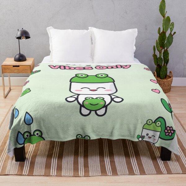 Item preview, Hoppy Vibes Only - Cute Kawaii Frog and Marshmallow Pip in a Frog Hat designed and sold by BiMood.