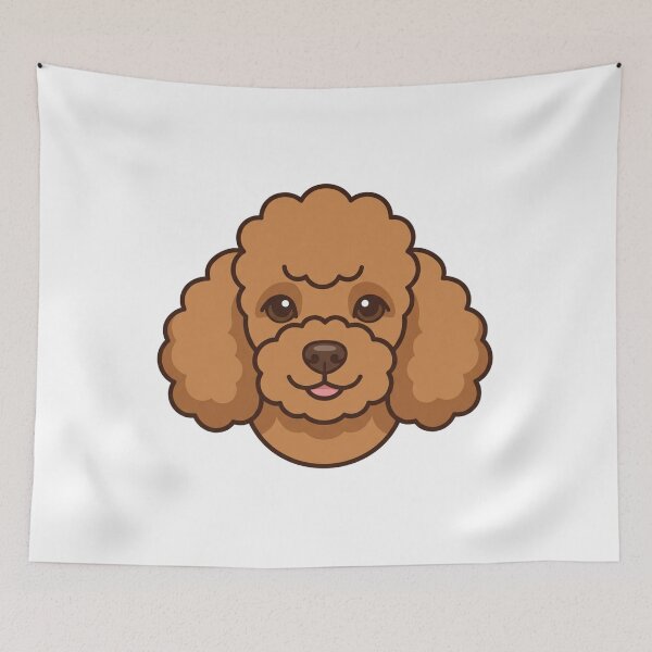 Item preview, Fluffy Poodle Head Simple 2D Cartoon Style designed and sold by CraftyUniverse.